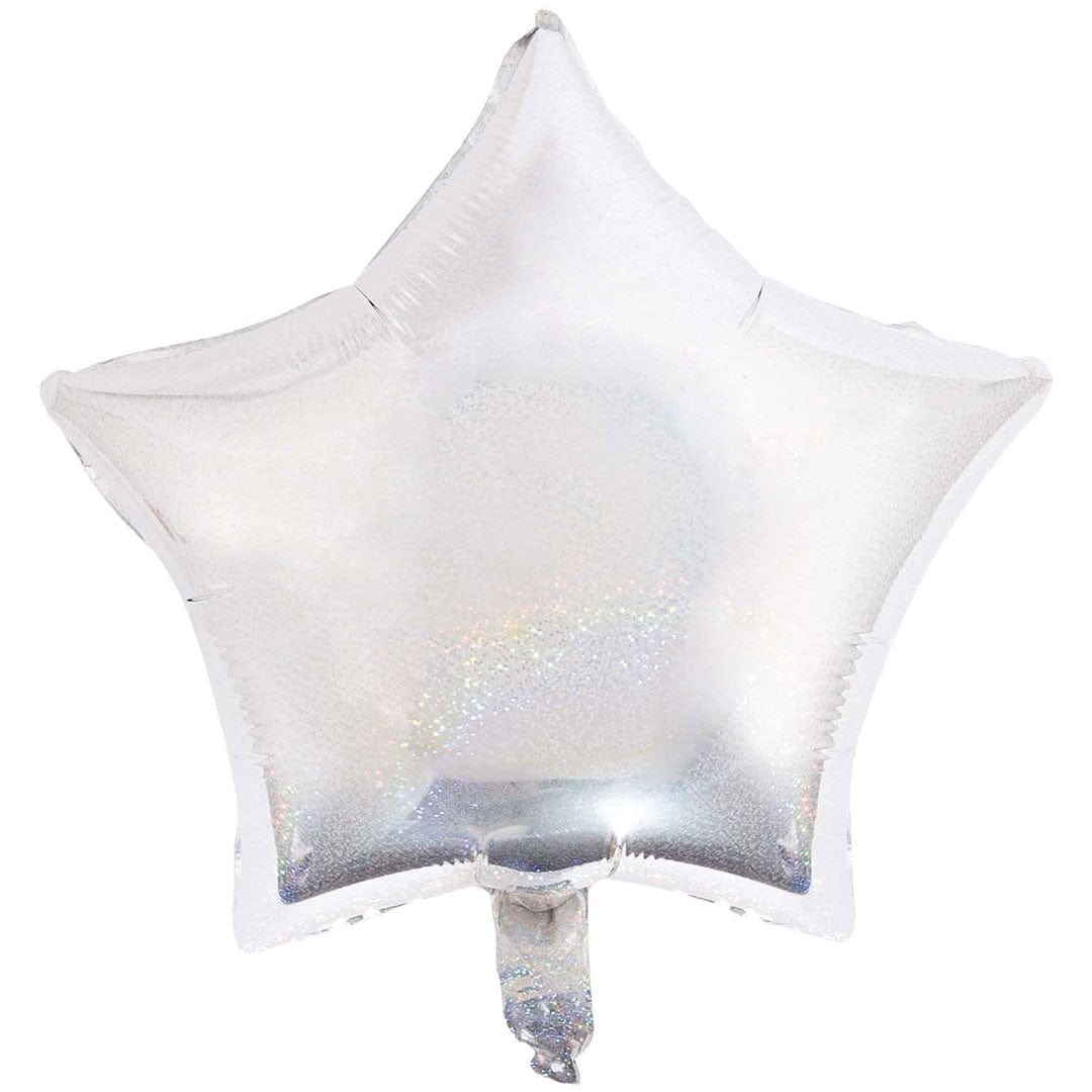 Happy Sprinkles Streusel Folienballon Stern- Silber Holographic
