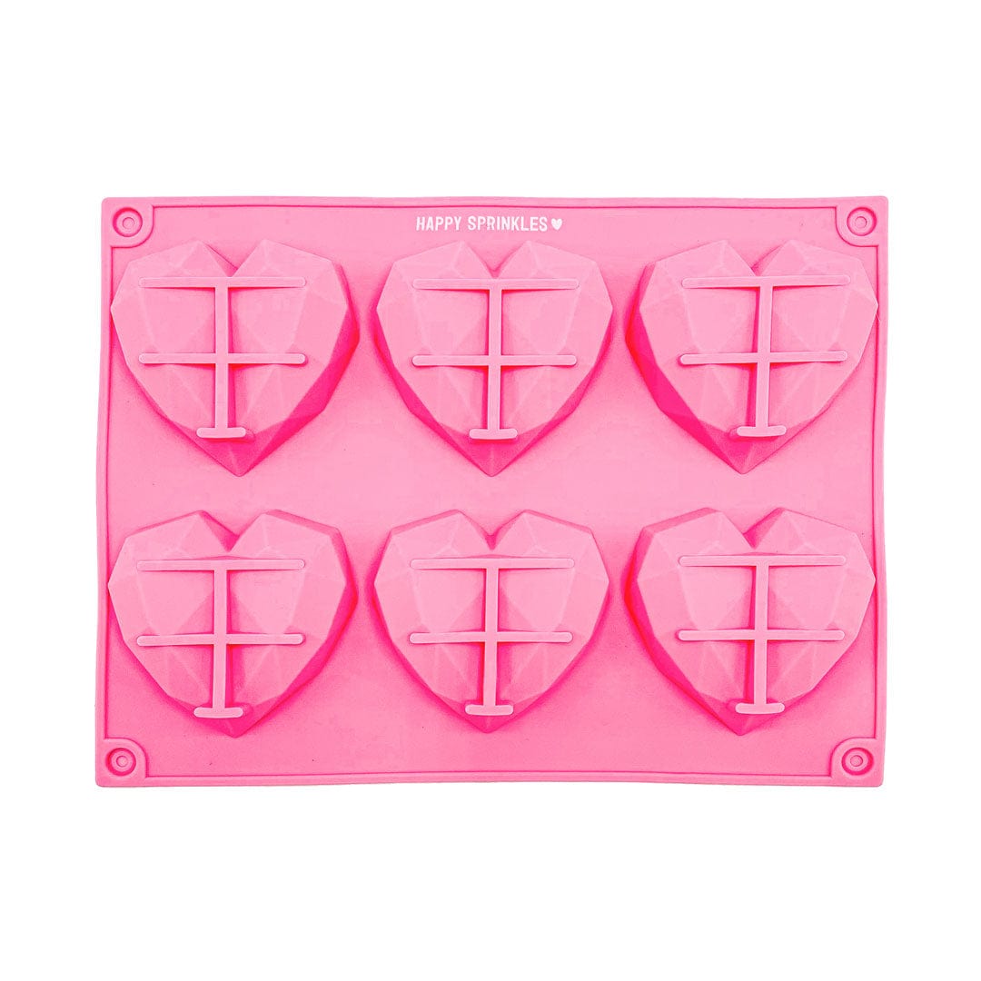 Happy Sprinkles Streusel Silikonform Diamant Herzen
